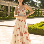 ESTEFANIA Dress Rosetta Maxi Dress Ivory Red