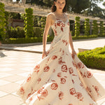 ESTEFANIA Dress Rosetta Maxi Dress Ivory Red