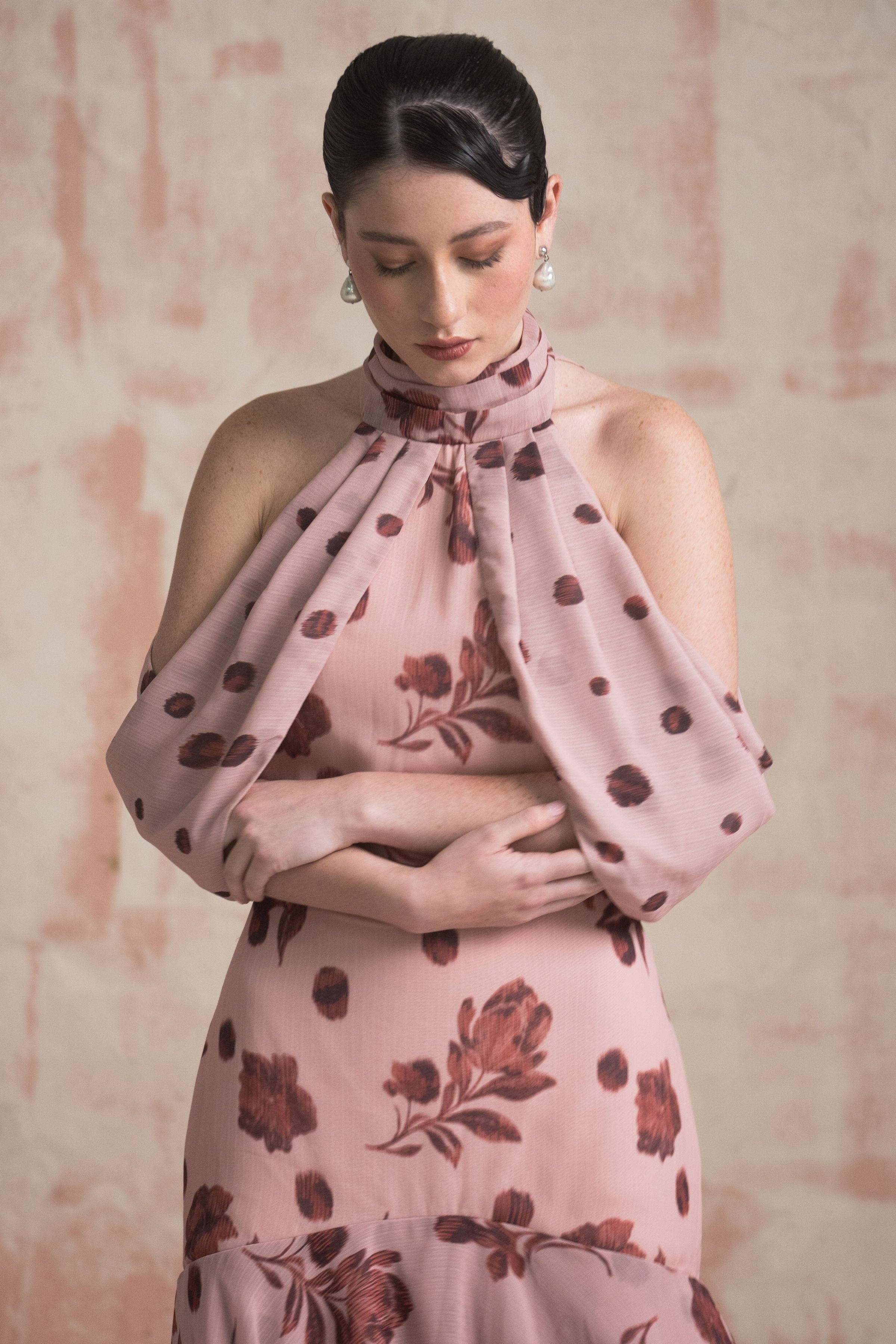 ESTEFANIA INTERNACIONAL Dress Vesubio Dress Cherry Blush