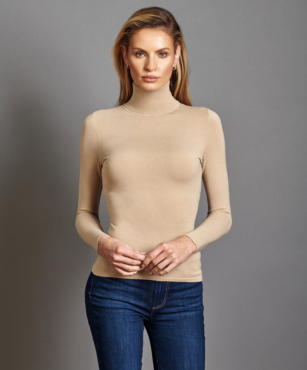 Fallon and Ava XS / Beige The Classic Turtleneck