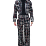 Fanm Mon 2 Piece Pant Set XXS / Navy Tartan Soho Pant Set