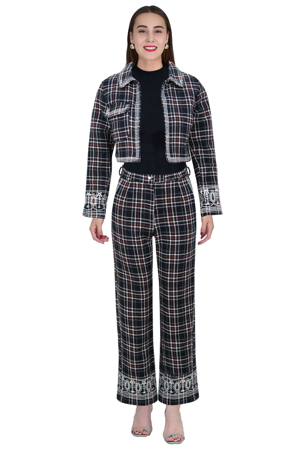 Fanm Mon 2 Piece Pant Set XXS / Navy Tartan Soho Pant Set