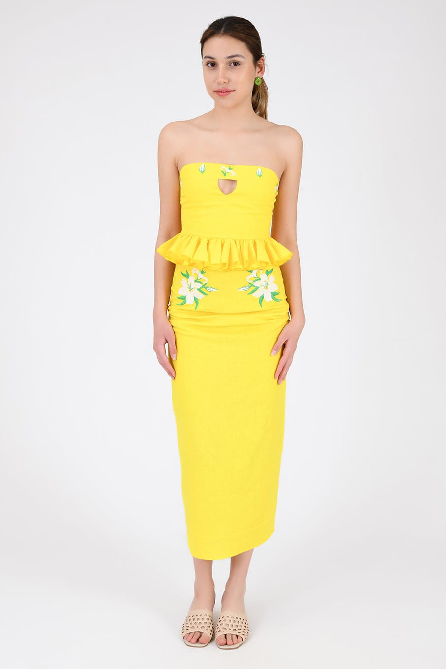 Fanm Mon 2 Piece Skirt Set L / Bright Yellow Arina Wanga