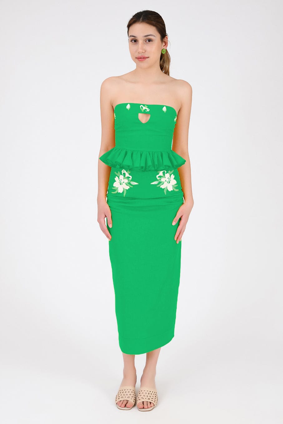 Fanm Mon 2 Piece Skirt Set L / Kelly Green Arina Wanga