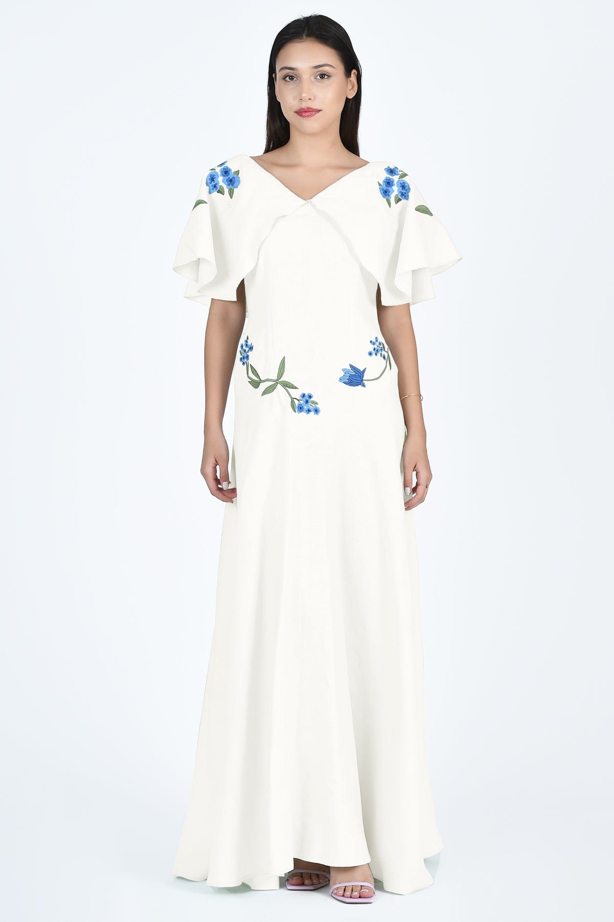 knee length dresses for ladies ALEXIS-ELAYNE DRESS (OFF WHITE) main image 1