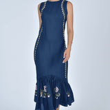 Fanm Mon Dress L / Indigo Blue Elegance