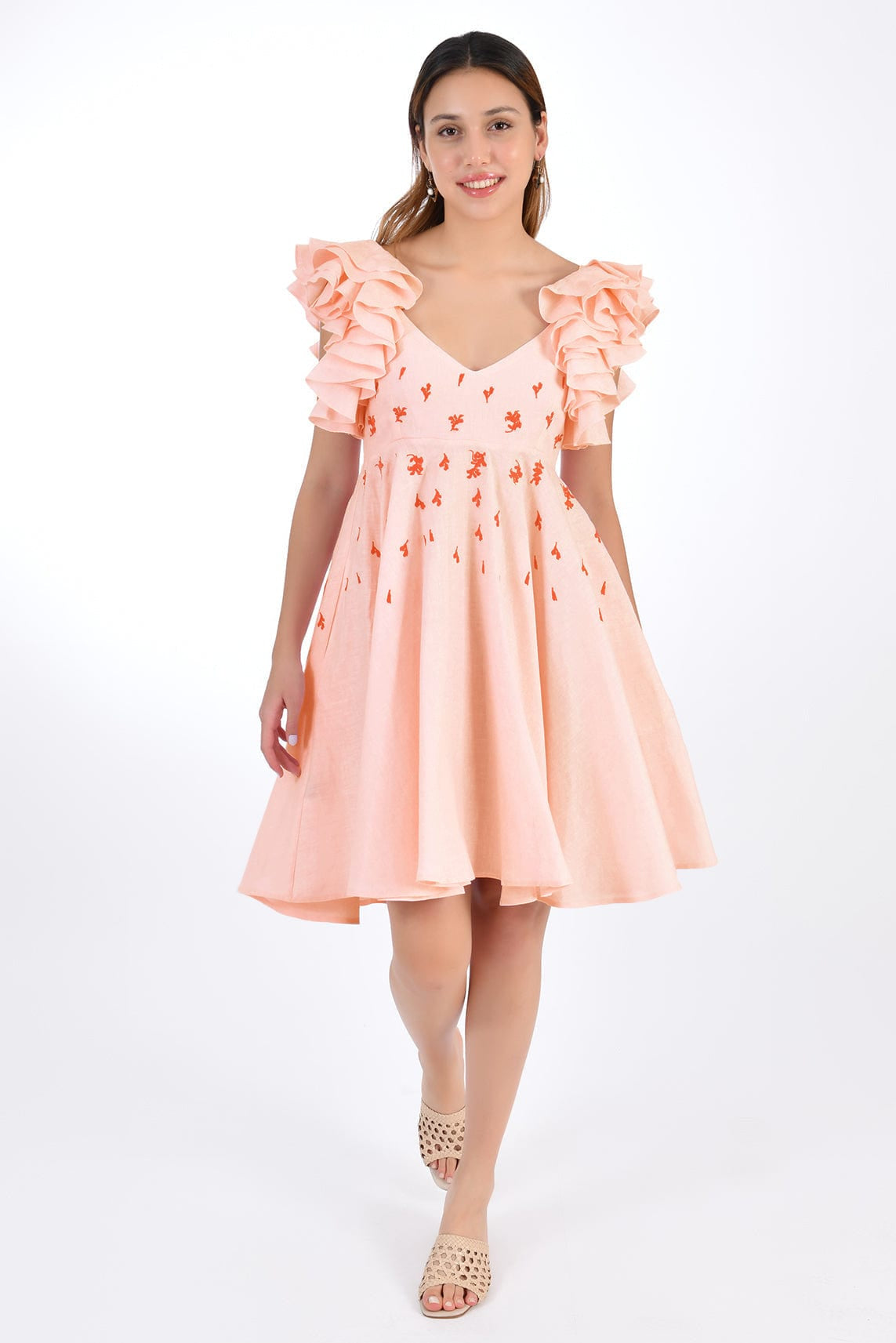Fanm Mon Dress XXS / Peach Galata Marassa