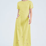 Fanm Mon Dress XXS / Mustard Lime Kandra