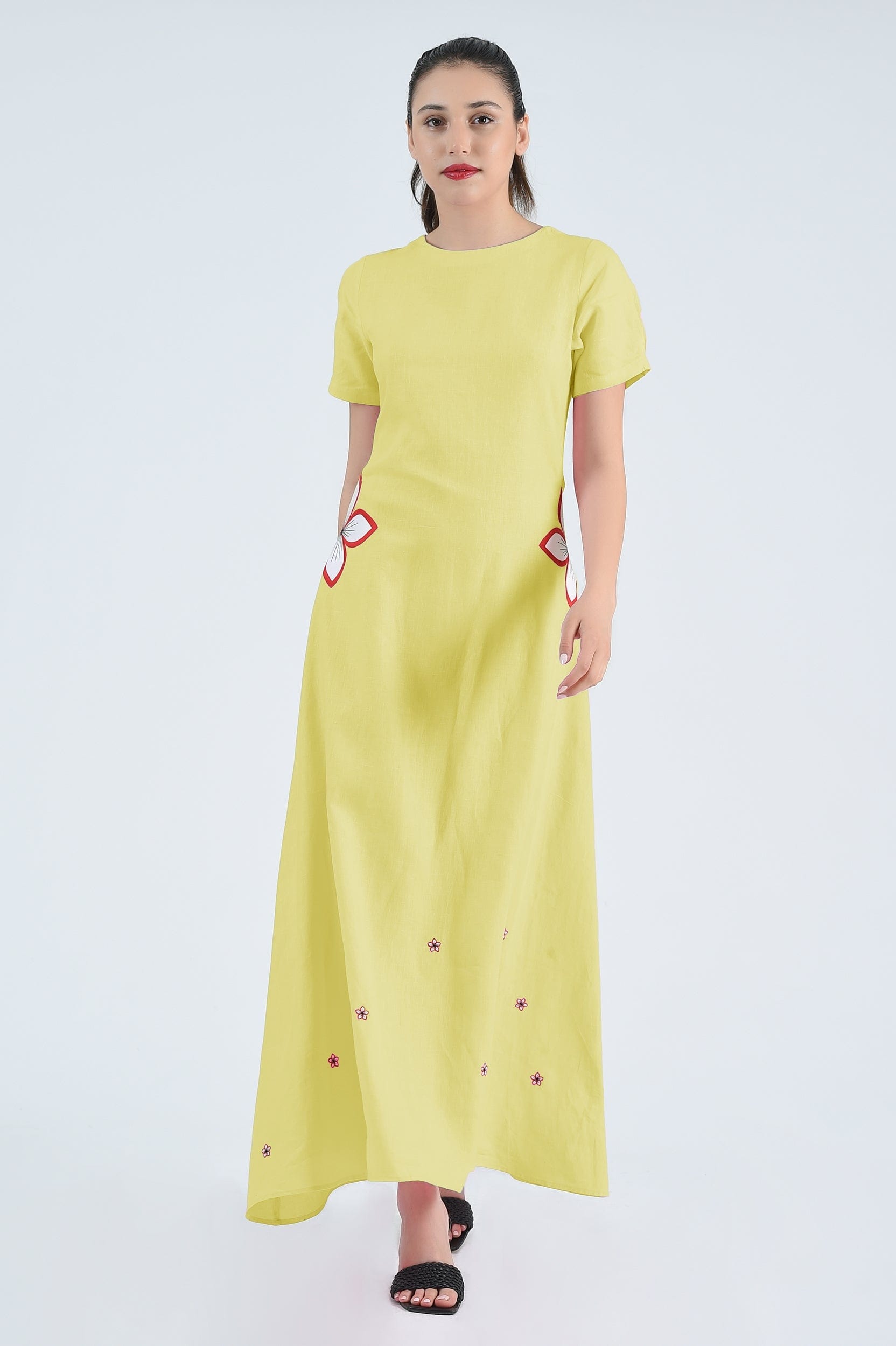 Fanm Mon Dress XXS / Mustard Lime Kandra