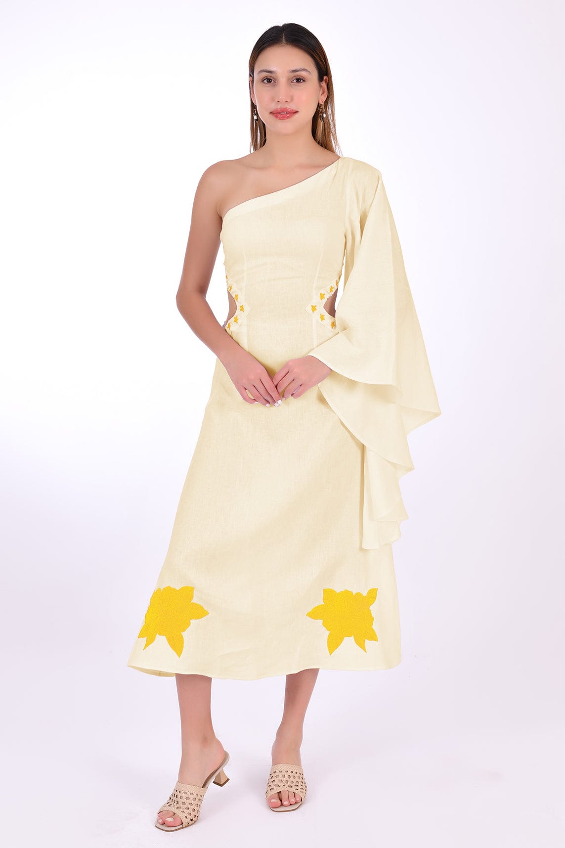 Fanm Mon Dress L / Light Yellow Narma Marassa