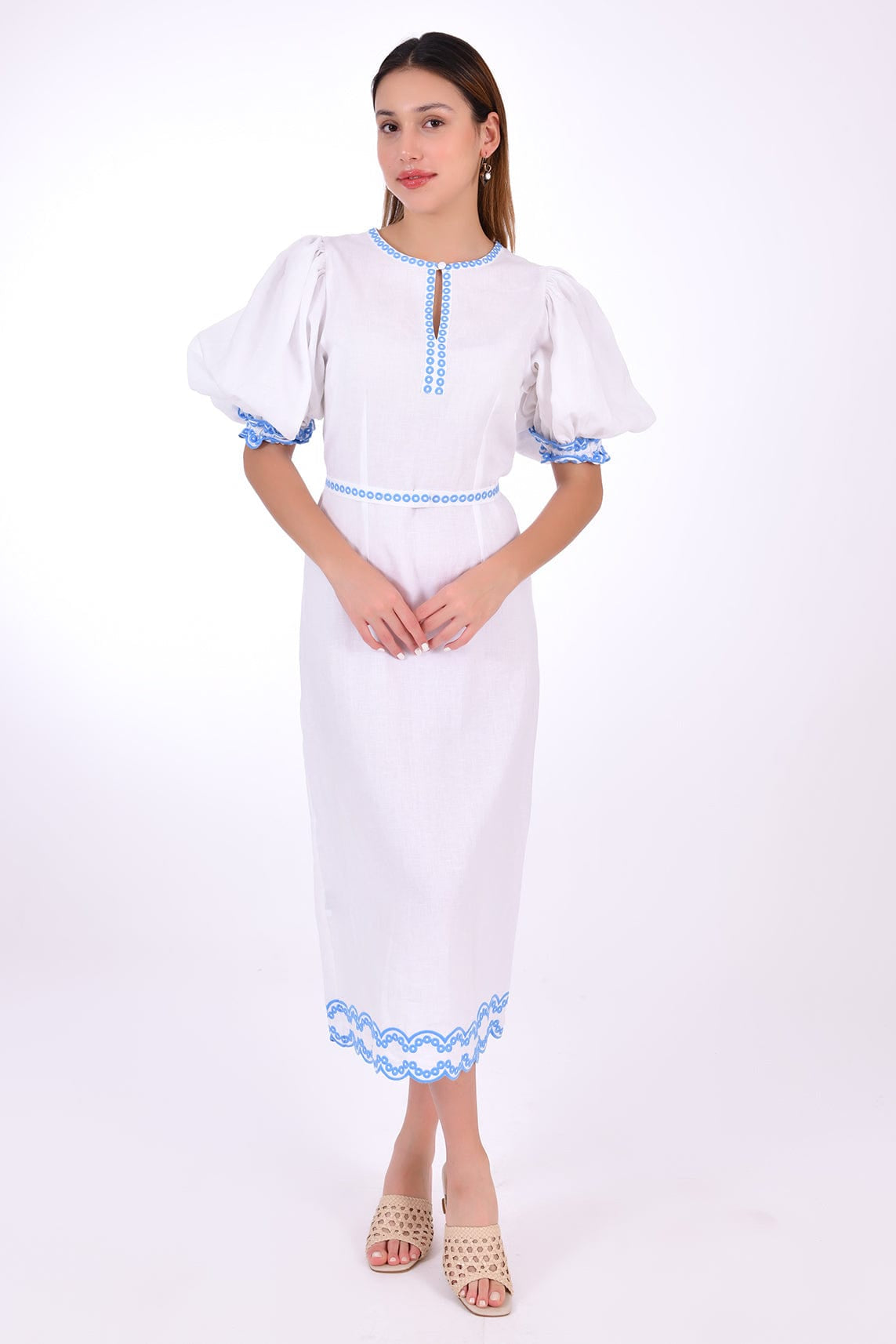 Fanm Mon Dress L / White Nehir Marassa