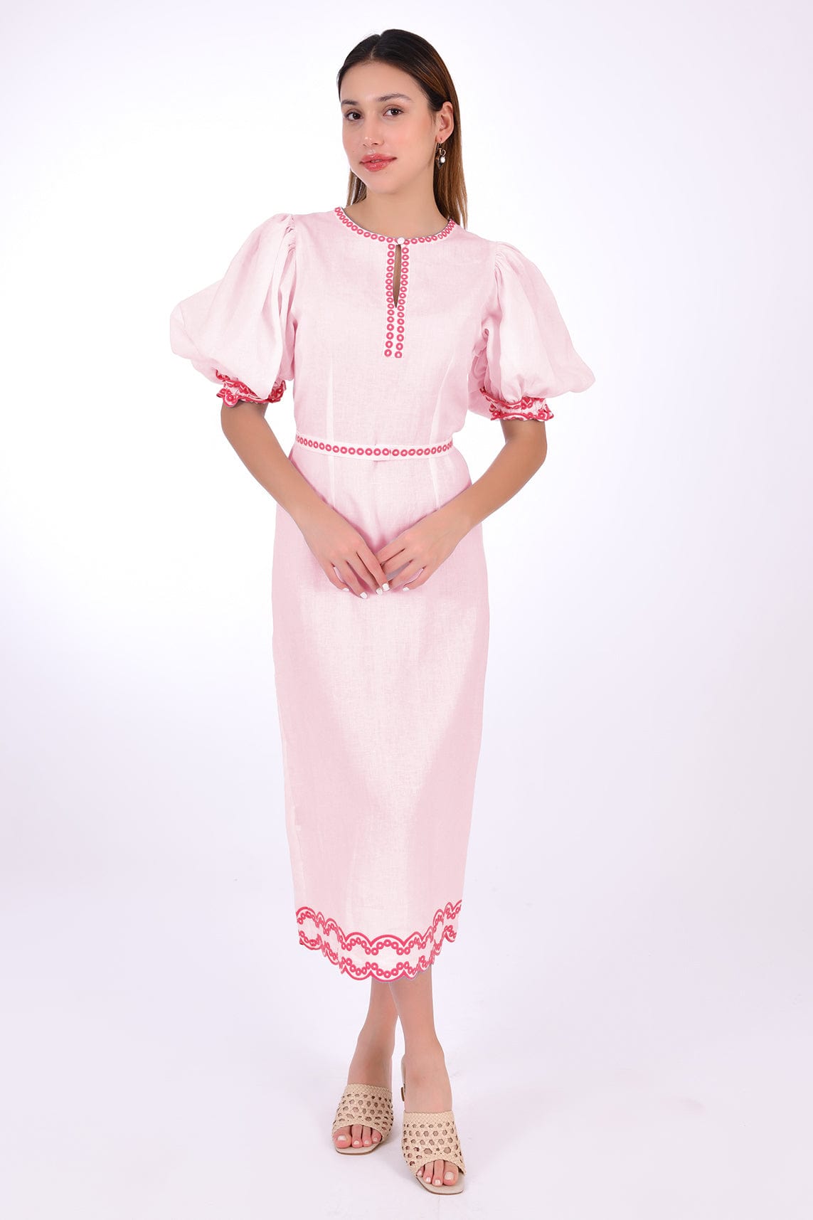 Fanm Mon Dress L / Light Pink Nehir Marassa