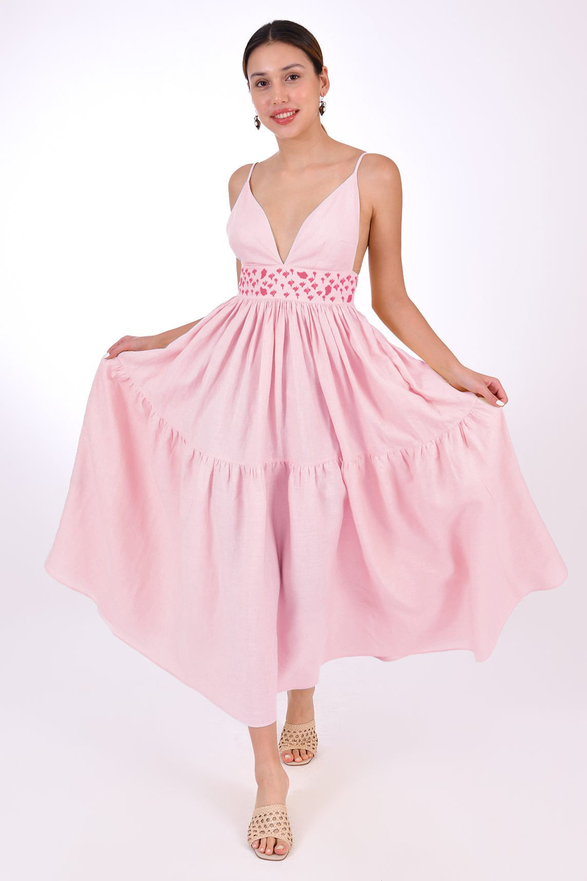 Fanm Mon Dress XXS / Light Pink Ruzgar Marassa