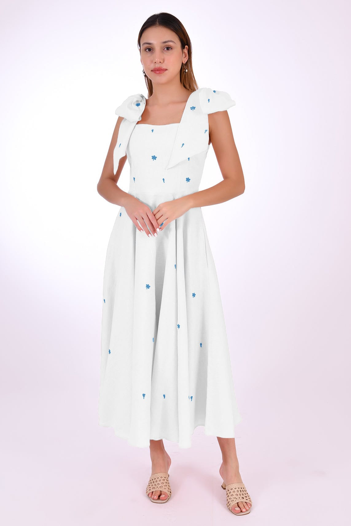 Fanm Mon Dress L / White Sara Midi Marassa