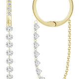 Henri Noël Yellow Gold Diamond Tennis Chain Earrings