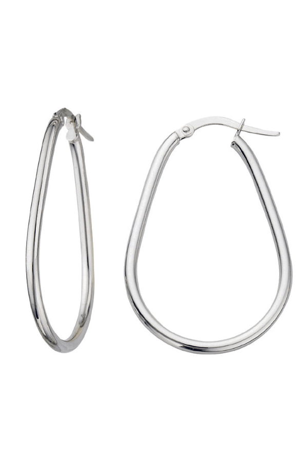 Henri Noël Earrings White Gold Fitzrovia Hoops