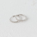 Henri Noël Earrings White Gold Mini Diamond Hoops