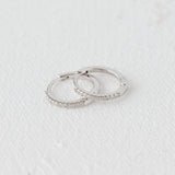 Henri Noël Earrings White Gold Mini Diamond Hoops