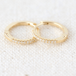 Henri Noël Earrings Yellow Gold Mini Diamond Hoops