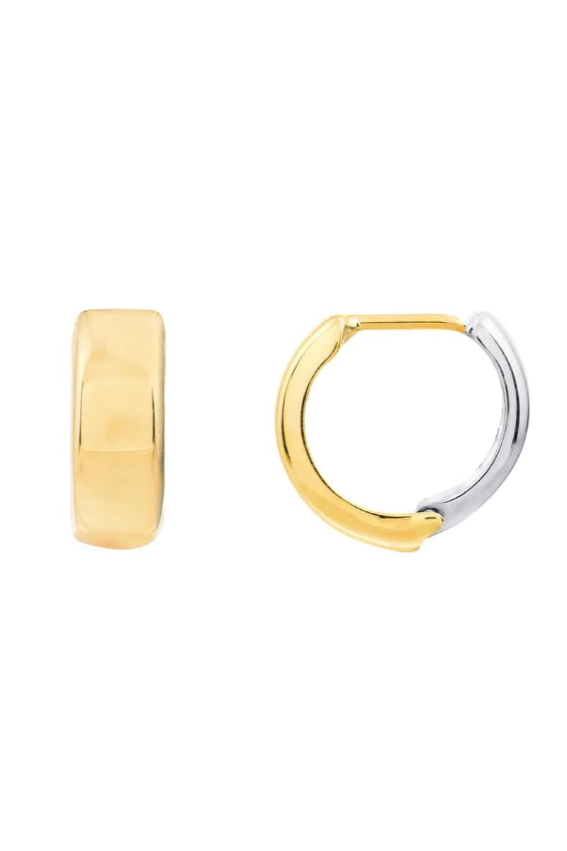 Two Tone 14K Huggies