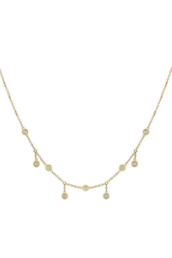 Henri Noël Necklace Alternating Diamond Drop