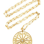 Heritage Jewelry New York Necklace + Paperclip 32" Chain in 18k Gold Zodiac / Max