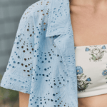Hermoza Cover Up Dakota Shirt Cover-up in Powder Blue Eyelet