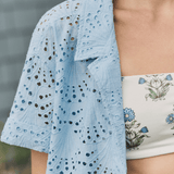 Hermoza Cover Up Dakota Shirt Cover-up in Powder Blue Eyelet