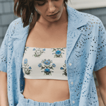 Hermoza Cover Up Dakota Shirt Cover-up in Powder Blue Eyelet