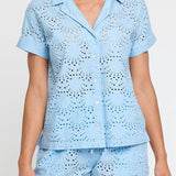 Hermoza Cover Up Dakota Shirt Cover-up in Powder Blue Eyelet