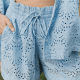 Hermoza Cover Up Powder Blue / XS Jenna Short Cover-up in Powder Blue Eyelet