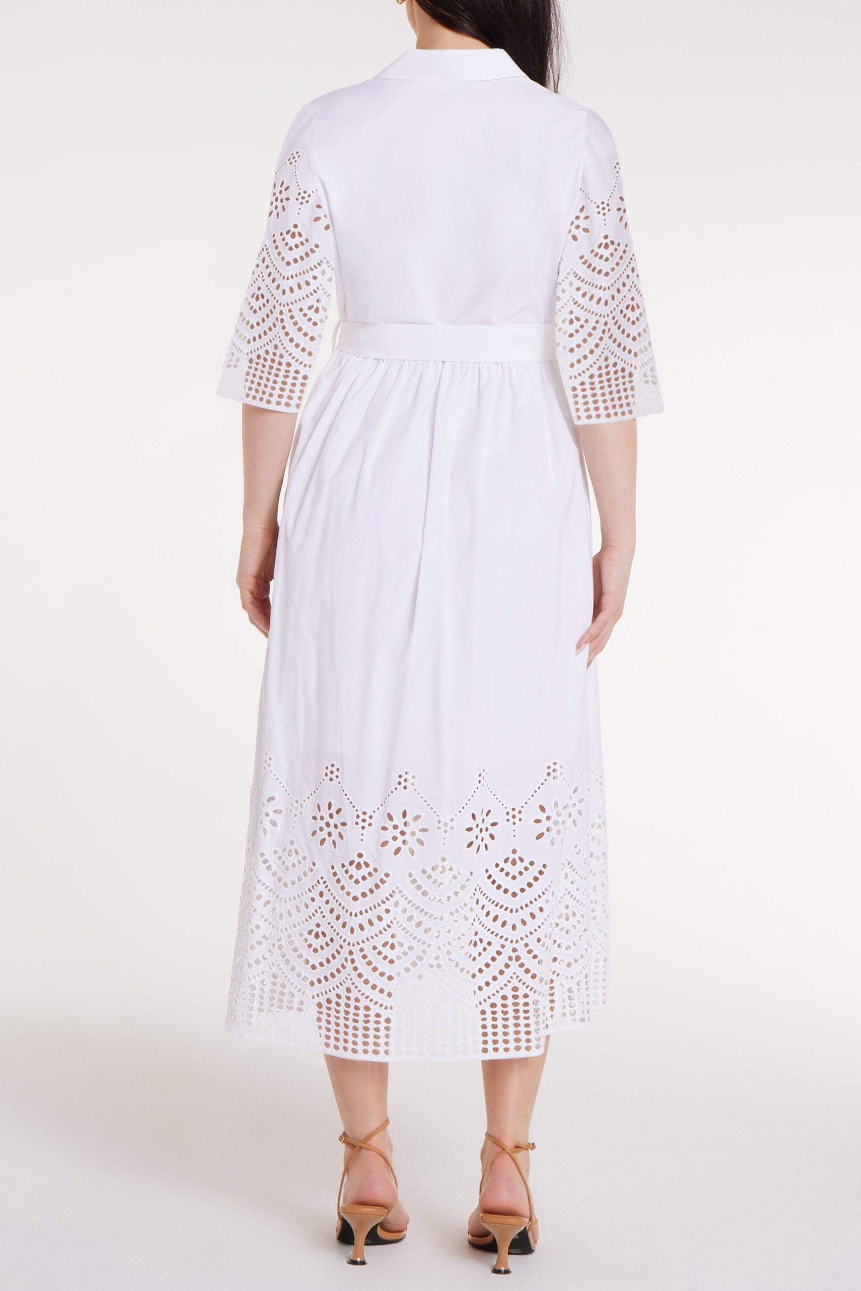 Francesca Dress in White Eyelet White / M