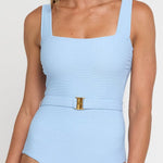 Hermoza Swimwear Belted Marisa One-piece Swimsuit in Powder Blue