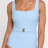 Hermoza Swimwear Belted Marisa One-piece Swimsuit in Powder Blue