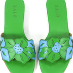 House of Zalo Footwear Flora Slide Green