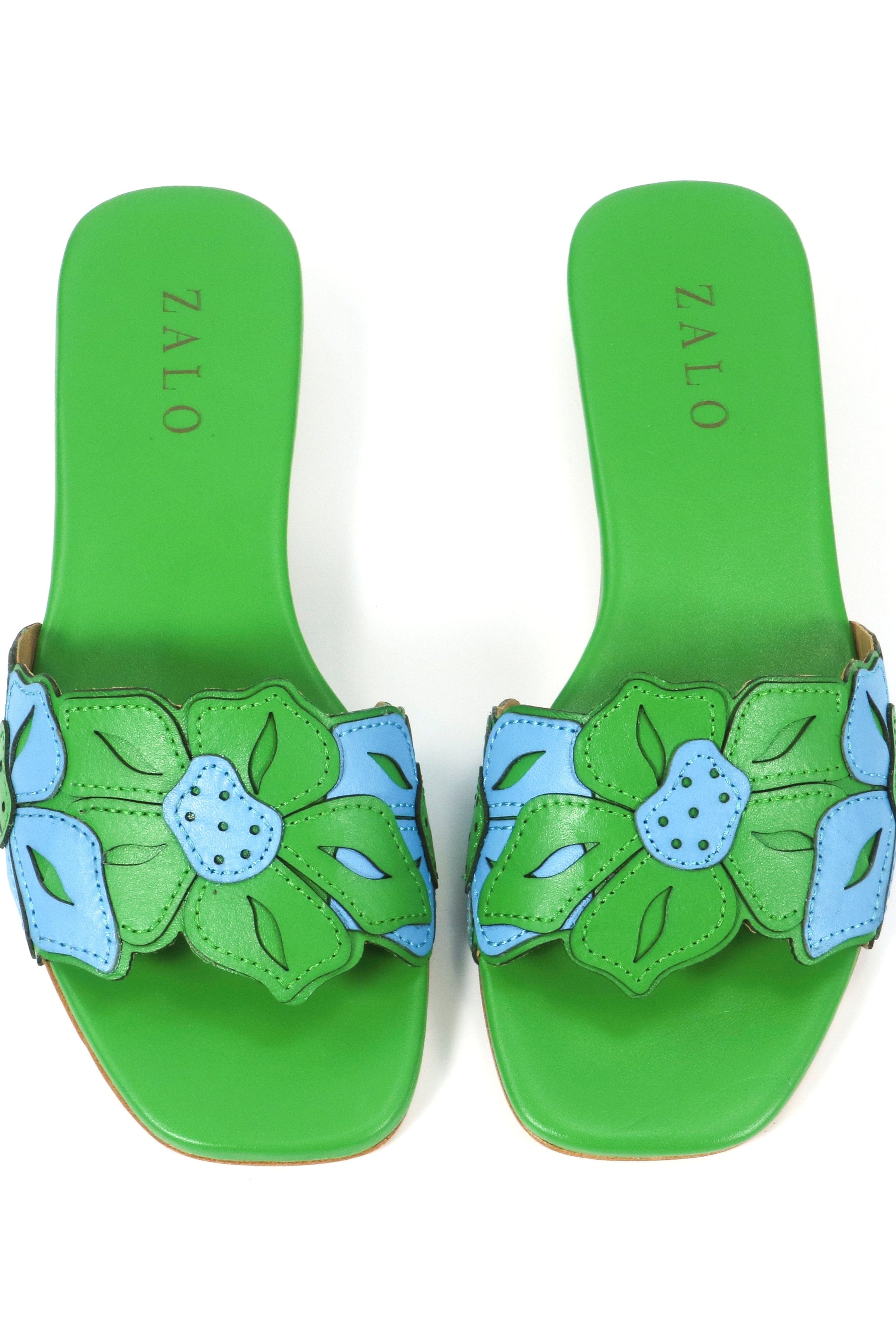 House of Zalo Footwear Flora Slide Green