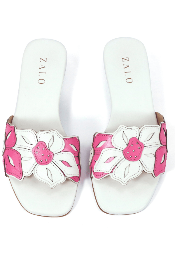 House of Zalo Footwear Flora Slide White