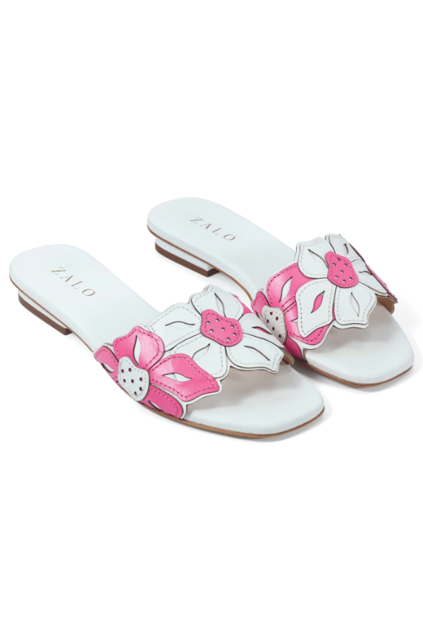 House of Zalo Footwear Flora Slide White
