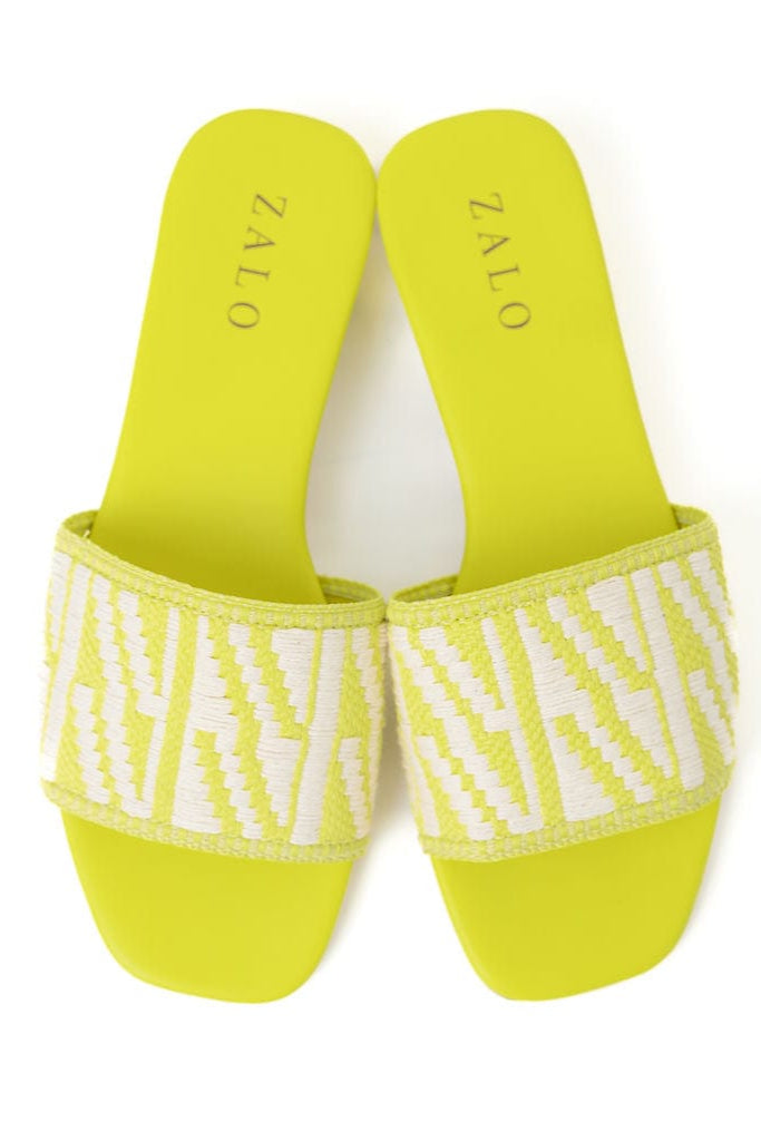 House of Zalo Footwear Playa Slide Lemon