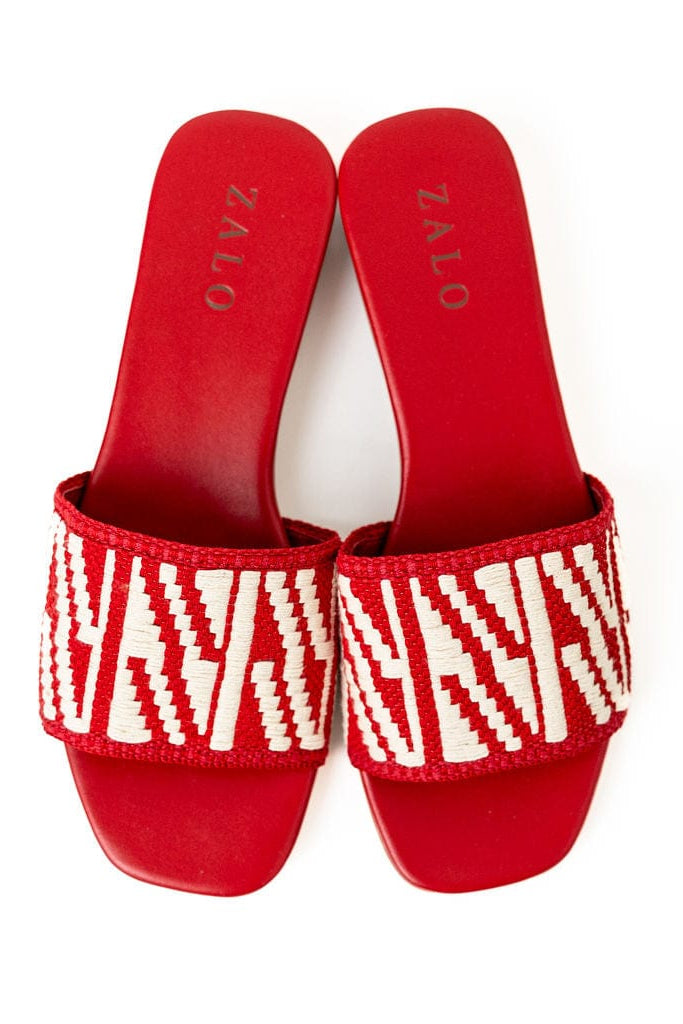 House of Zalo Footwear Playa Slide Red