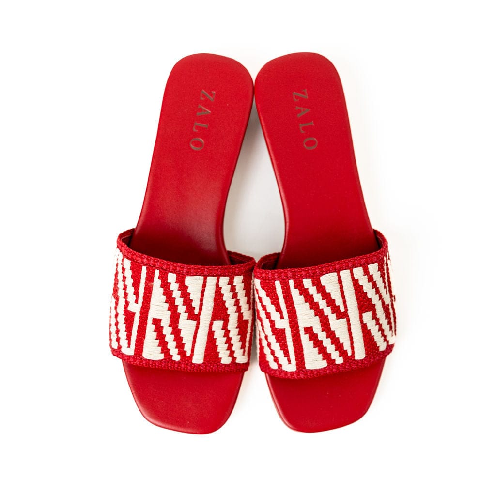 House of Zalo Footwear Playa Slide Red