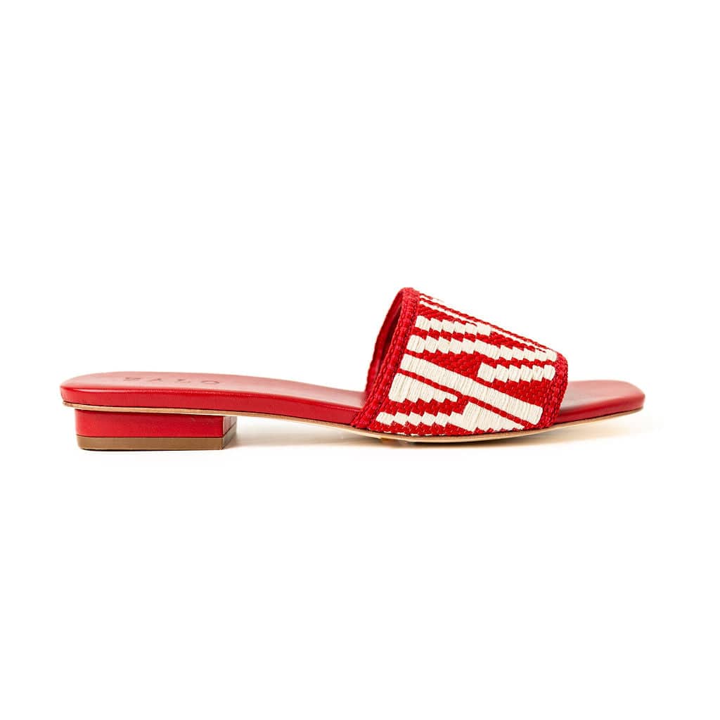 House of Zalo Footwear Playa Slide Red