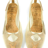 House of Zalo Footwear Sylvie Shell Ballet Gold