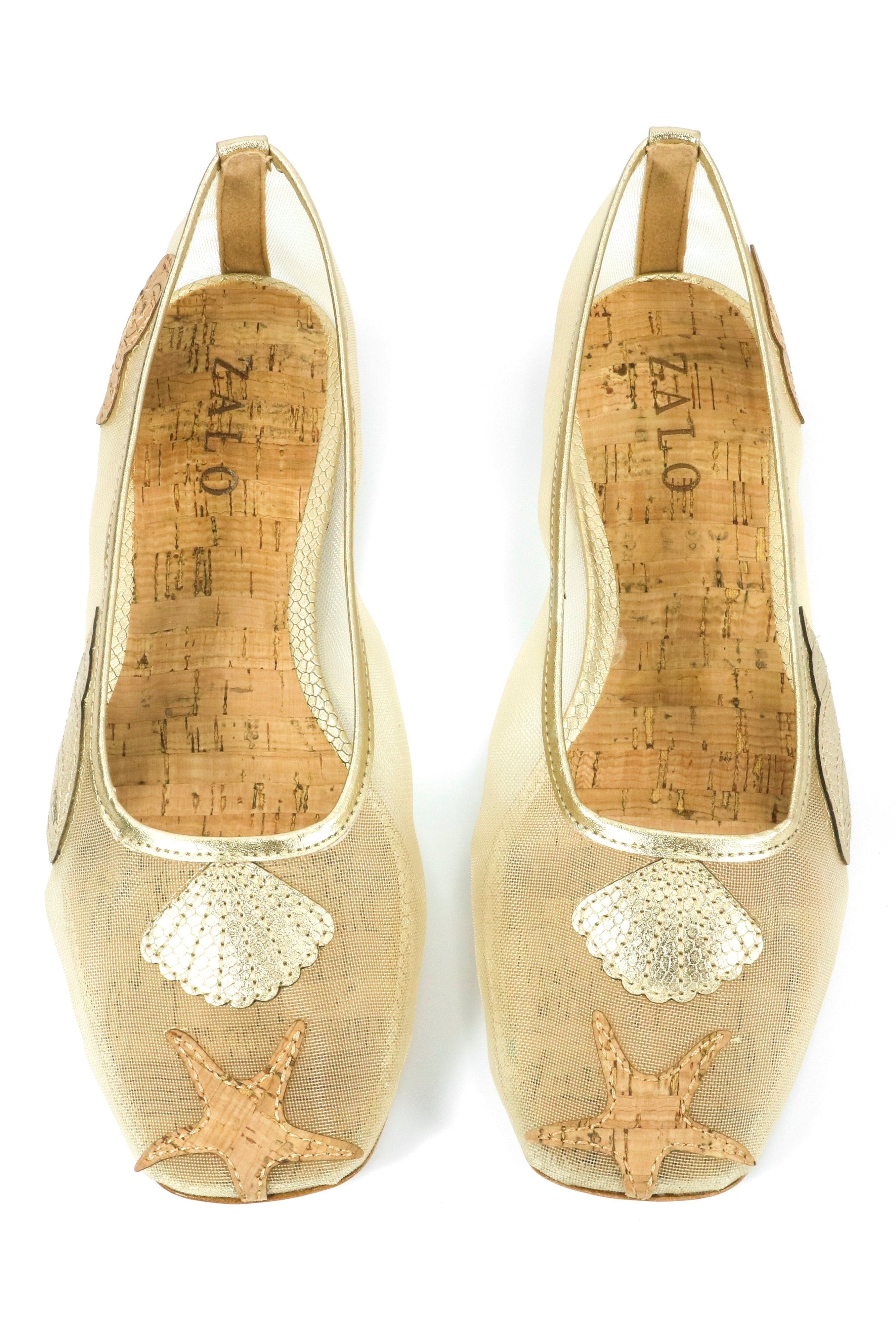 House of Zalo Footwear Sylvie Shell Ballet Gold
