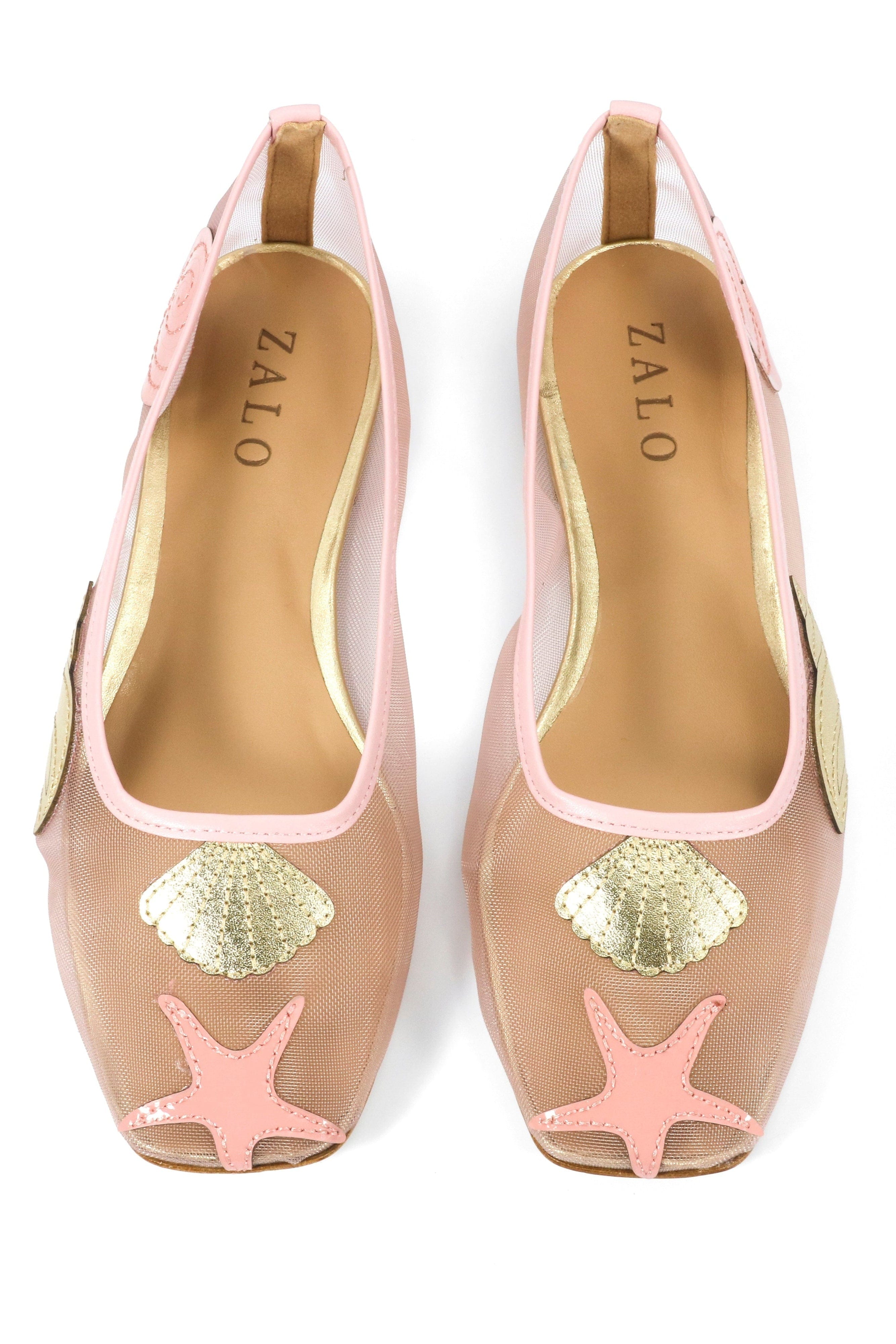 House of Zalo Footwear Sylvie Shell Ballet Rose
