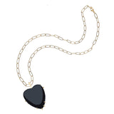 Jane Win Jane Win Necklace Love Carry Your Heart Pendant in Black Onyx