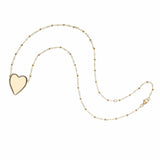 Jane Win Jane Win Necklace 16-18" Beaded Satellite Chain Love Tender Heart Love Pendant