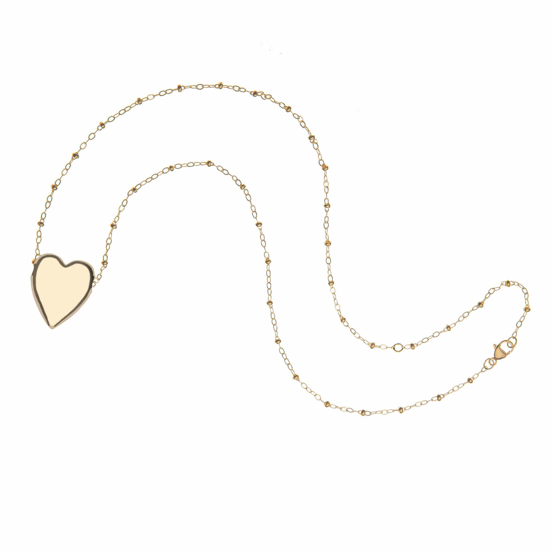 Jane Win Jane Win Necklace 16-18" Beaded Satellite Chain Love Tender Heart Love Pendant