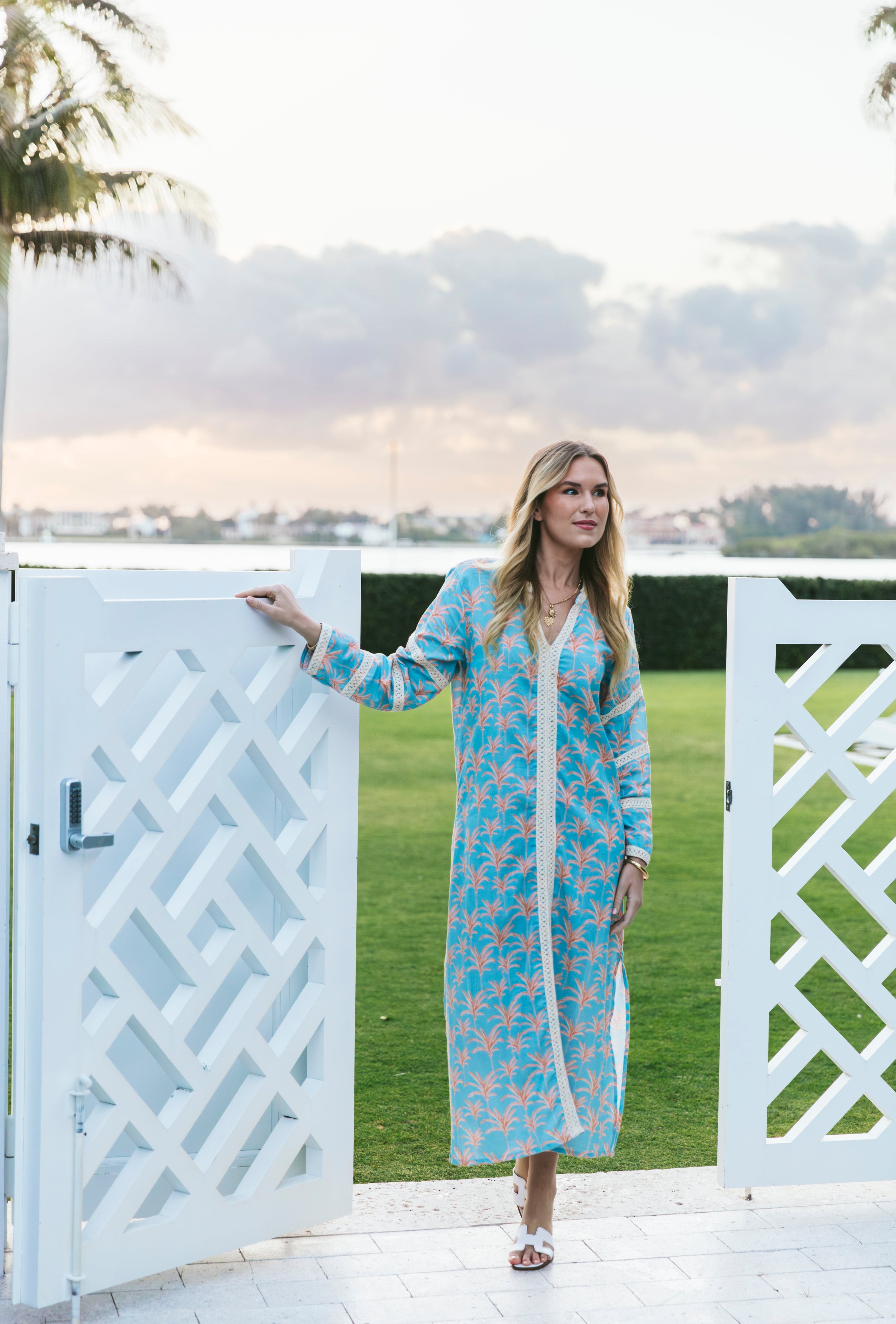 Kahora Palm Beach Dress Bardot Caftan | Callista