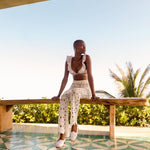 Le Mogador Footwear Eva | Linen White - Pink